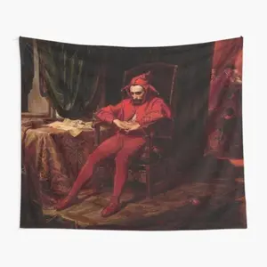 Stańczyk (Sad Red Jester Clown), by Jan Matejko Tapestry for myself Tapestry for Bedroom, College Dorm and Home Decor 60"x40", Funny Meme Wall Tapestries for Boy Girl Birthday Gifts