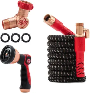 Copper Head w/New Pocket Pivot Expandable Garden Hose 25 FT, AS-SEEN-ON-TV, Swivels 360°, Advanced Tri-Tex Tubing & Force Field Jacket, 3X Stronger, Lead-Free, No-Kink, Anti-Burst w/APT
