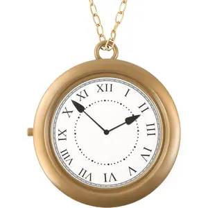 1 count Clock Necklace White  Clock  Flavor  Hop Rapper Clock Necklaces for Halloween White  Costume Accessories Party Supplies