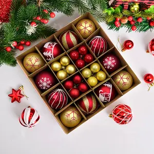 44pcs Christmas Tree Decorations, Gold Balls, Perfect for Holiday Wedding Indoor Decoration