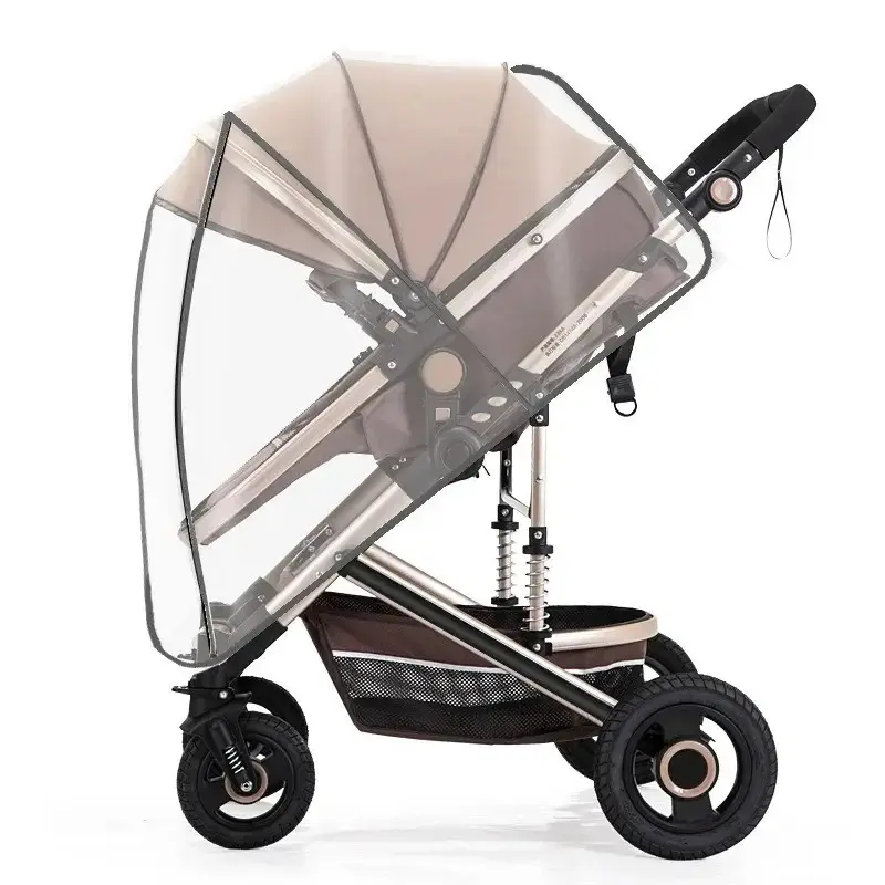 Universal Baby Stroller Rain Cover, Windproof and Sunscreen Transparent and Breathable Pushchair Accessory for All Weather Stroller Accessories