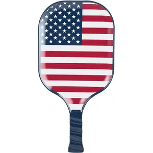 American Flag Melamine Snack Tray, Patriotic-Themed Pickleball Paddle Shape Platter for Appetizers, Fruits, Chips, and Desserts, 15.75 x 8 Inch