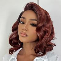 Red Brown Body Wave 5x5 Bob-12