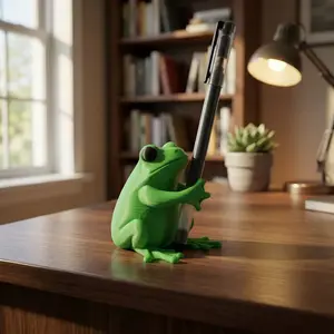 Cute Frog Pen Holder, Office Decoration, Stationery Organizer, Fun and Interesting Design, Perfect for Desk Accessories