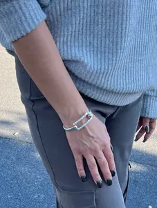 Silver Hinged Square Bracelet