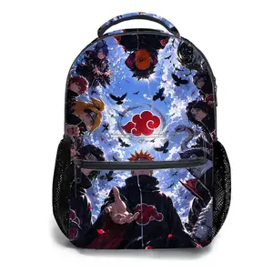 Men's and women's backpacksStudent Schoolbag Childrens Schoolbag High Quality Schoolbag Gift For Anime Akatsuki Cloud Pattern 3D Printed Design Durable Polyester Fabric Lightweight Comfortable Strips For Students Anime Fans Dai