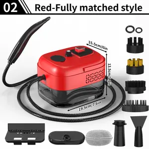 Household portable handheld steam engine with handle to control steam output. Diverse accessories, complete functions, simple and convenient to use, suitable for various scenarios such as kitchens, cars, dirty floors, bathrooms, crevices, etc
