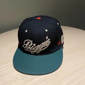 Cross-border new trendy street hip-hop hat with letter print, flat brim, unisex, adjustable -- BIGG green flat brim model