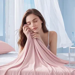 Pure Color Cooling Blanket, Summer Essential Lightweight Bedspread, Multiple Colors and Sizes, Trendy Summer Blanket, Must-Have for Hot Weather