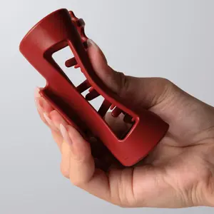 Mello Flexible Claw Clip, Medium 4-Inch, Red 1-Pack, Made in Korea