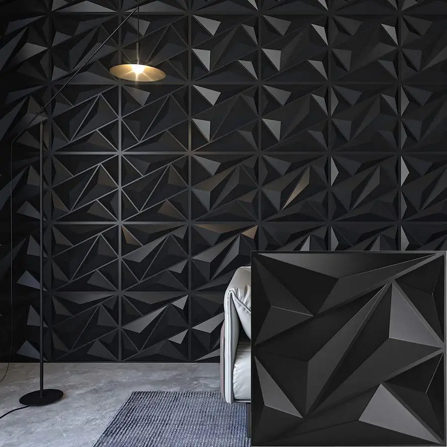 3D Geometric Pattern Wall Panel Sticker, Modern Self Adhesive Wall Sticker, Wall Decor for Interior Living Room Bedroom Hotel Office Home Decor, Room