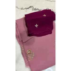 Rajwadi Pure Chiffon Saree with Pittan Gota Patti Work – Party Wear Elegance