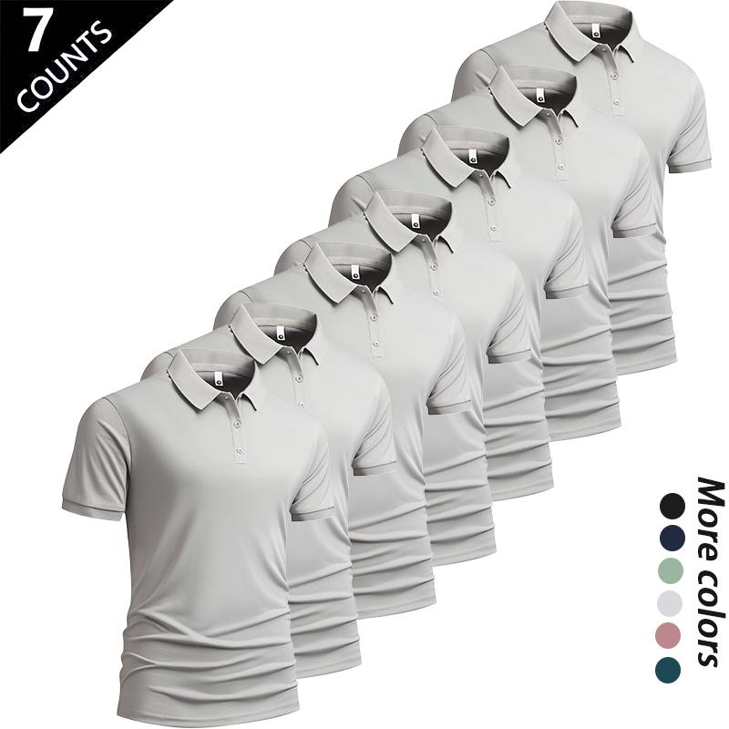 Men's Summer Ice Silk Short-Sleeve Polo Shirt Set of Seven Versatile Trendy Collared Top for Business Casual Wear Breathable Quick-Drying Cool-Touch Skin-Friendly Moisture-Wicking Anti-Pilling Colorfast Multiple Colors Menswear Tropical tiktokshopspringgl Men's Summer Ice Silk Short-Sleeve Polo Shirt Set of Seven Versatile Trendy Collared Top for Business Casual Wear Breathable Quick-Drying Cool-Touch Skin-Friendly Moisture-Wicking Anti-Pilling Colorfast Multiple Colors Menswear Tropical tiktokshopspringgl