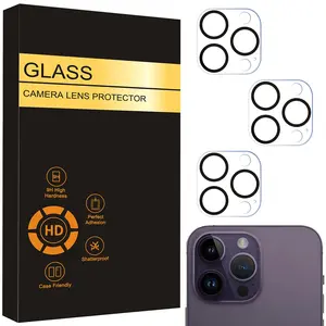 3 Pack Camera Lens Protector for iPhone 16 Pro / 14 Pro & iPhone 16 Pro Max / 14 Pro Max,Tempered Glass,9H Hardness,Anti-Scratch,Case Friendly[Does not Affect Night Shots]