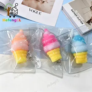 1/2/3pcs Cone-Shaped Squeeze Toys, Ice Cream Shaped Stress Relievers, Boys And Girls Dress-Up Toys Food, Snack Theme Birthday Party Gift, Unique Present, Soft Toy Slow Rebound Sensory Toy