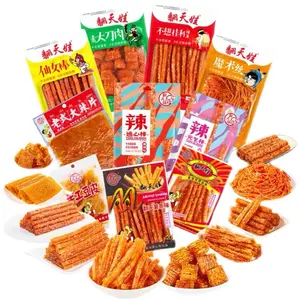 [5-Pack] Chinese latiao (Gluten-Free) — Made for spice lovers/Unique flavor/Very spicy/Very oily/The favorite snack of young people in Asia Strips