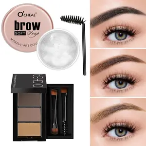 gel and foundation make-up set for shaping eyebrows and filling gaps! Suitable for men and women with transparent, waterproof, and sweat resistant eyebrow makeup that naturally peels off Cosmetic Cool Ash Brown Micro Brow Pencil  Brow Styling Gel