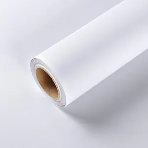 White Self Adhesive Wallpaper, Vinyl Wrap Self Adhesive Wallpaper, Sticky Back Plastic Roll, Worktop Vinyl Covering Wallpaper
