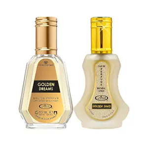 (2pc Bundle Pack) Golden Dreams (50ml) + Golden Sand (35ml) by Al-Rehab EDP Spray