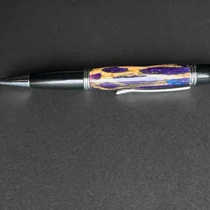 Cholla Cactus & Purple Resin Twist Pen — One of a Kind — $50