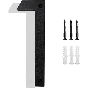 8'' Modern Floating House Number 1, Large Black Shadow Outside Home Number with Nails Kit & Template, Easy to Mount for Exterior House Address, Garage Gate, Street, Farmhouse
