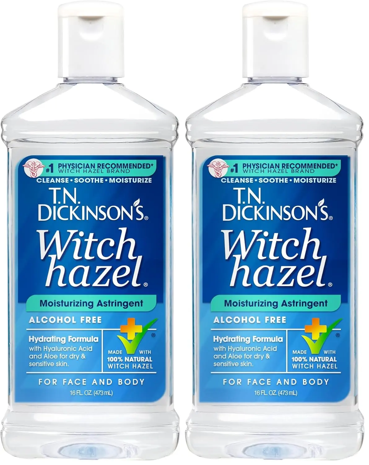 T.N. Dickinson's Witch Hazel Alcohol Free Moisturizing Astringent | 100% Natural Witch Hazel | Calms, Nourishes, Hydrates Skin | for Face & Body | 16 Fl Oz