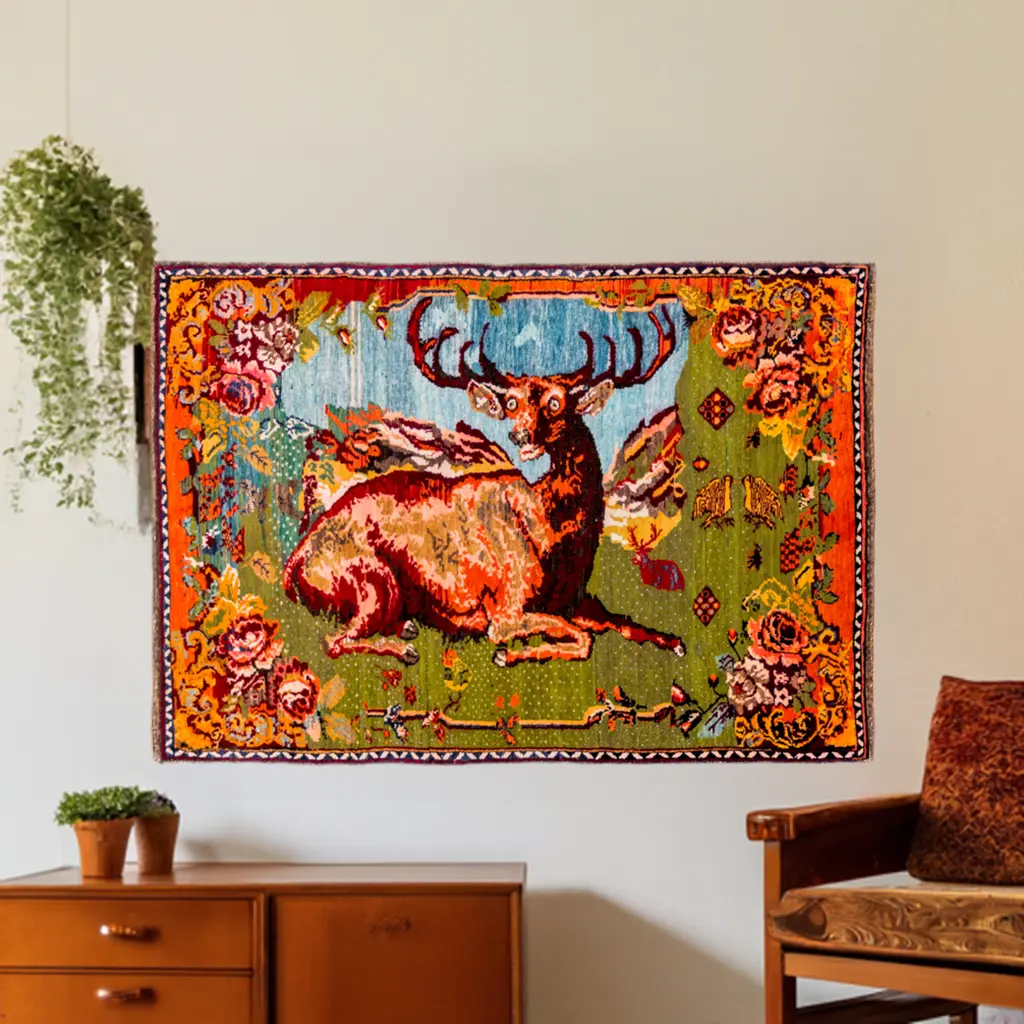 741 - Garabagh Armenian Fine Rug with Antique Design Wool Handmade Carpet