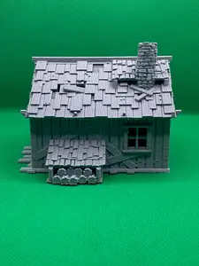 Medieval Town - Lumberjack Hut, 3D printed terrain, for roleplaying games, miniatures, wargaming, 28mm to 32mm scale