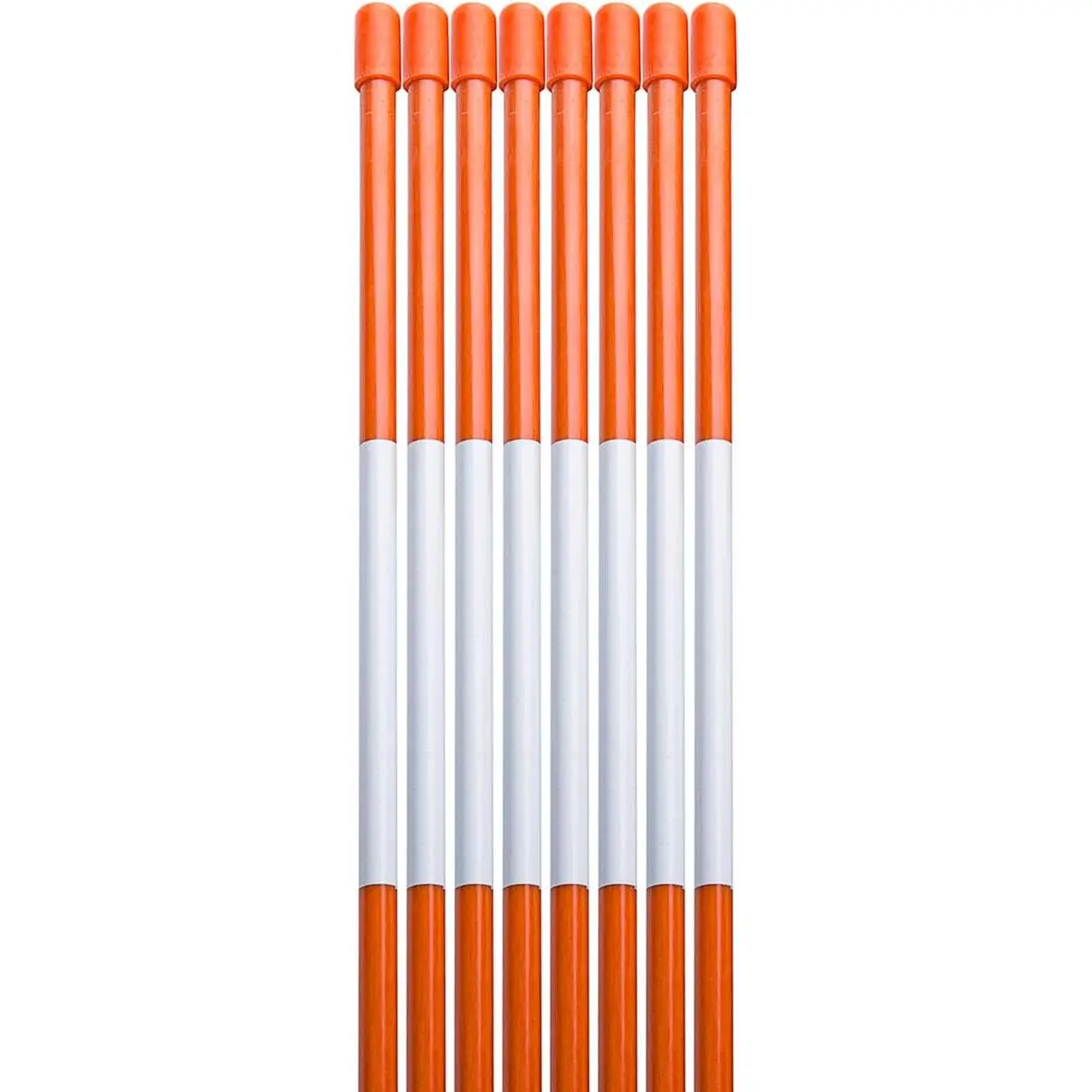 100PCS 48 Inch Driveway Marker Set 1/4 Inch Dia Fiberglass Reflective Snow Stakes with Steel Drill Bit & Protection Gloves for Parking Lots, Walkways(100, 1/4 Inch)