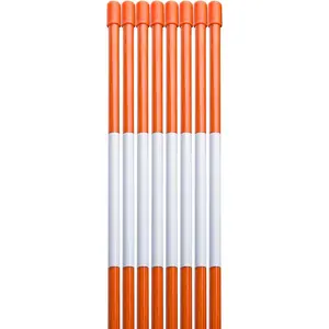 100PCS 48 Inch Driveway Marker Set 1/4 Inch Dia Fiberglass Reflective Snow Stakes with Steel Drill Bit & Protection Gloves for Parking Lots, Walkways(100, 1/4 Inch)