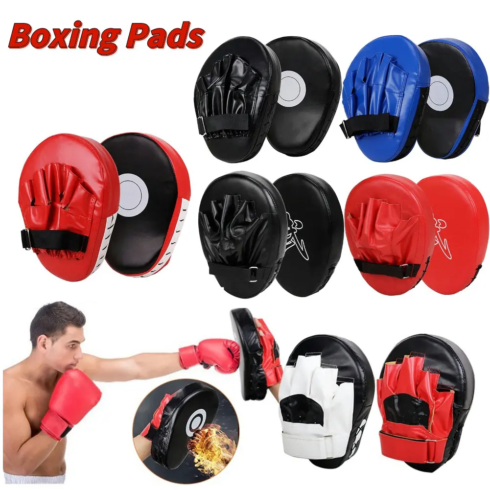 Curved PU Leather Boxing Hand Target - Boxing Pad with Wear-Resistant Surface, Ergonomic Grip, Breathable Design for Muay Thai Training (Sports & Outdoor Martial Arts Gear), Curved Boxing Hand Target