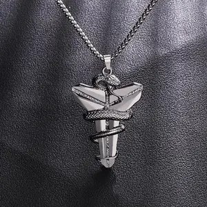 Basketball Fan Commemorative Kobe Necklace Pendant, Venomous Snake Mamba Cross Necklace, Trendy and Versatile Accessories for Both Men and Women
