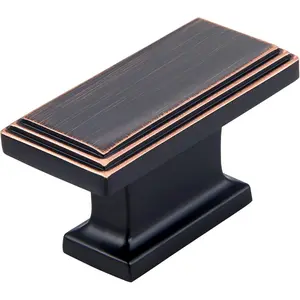 Rectangle Knobs - 10 Pack / 1.8 Inch(45mm), Oil Rubbed Bronze Cabinet Knobs for Furniture, Kitchen, Farmhouse and Bathroom Vanity Hardware