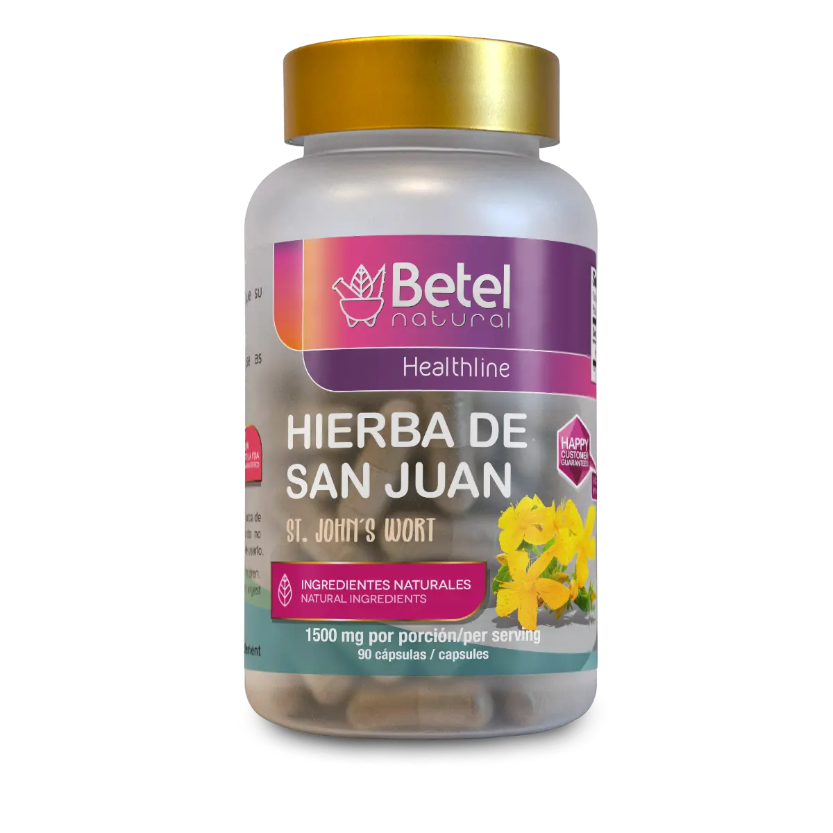 Organic Vegan Betel & Hierba de San Juan Botanical Herb Dietary Supplement Capsules - 90 Caps, 1500mg, Adult Metabolism & Healthcare Support
