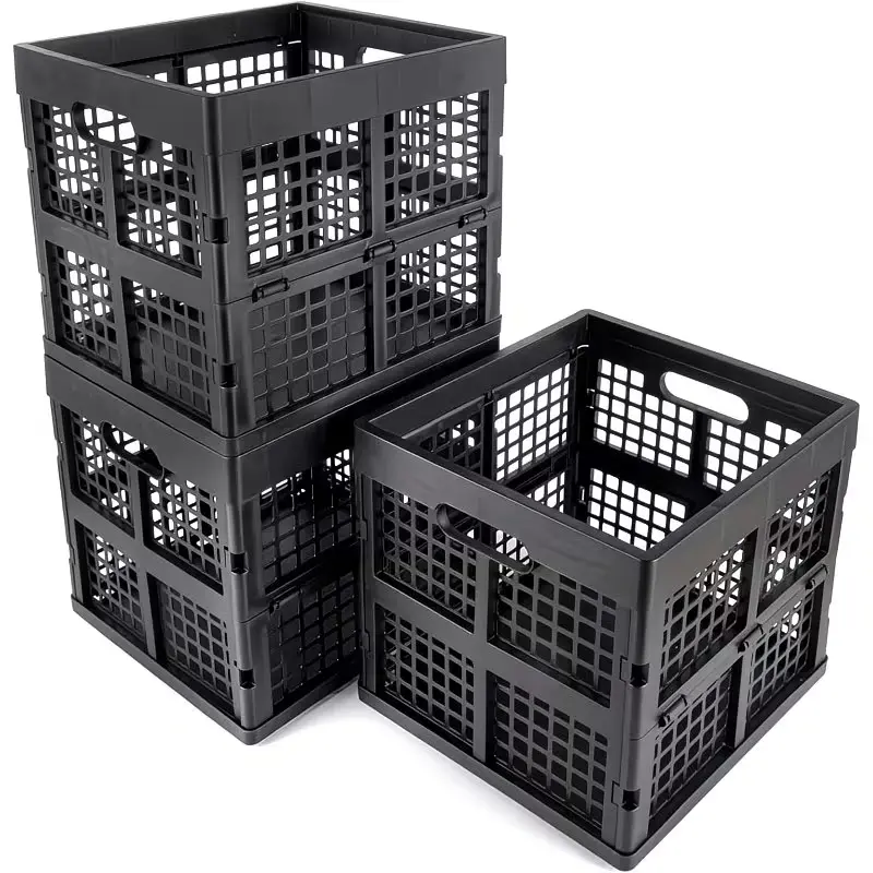 3pcs Foldable Plastic Storage Boxes - 16L Multifunctional Home Organizer Bins for Household Storage Needs