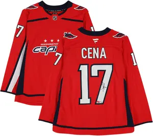 John Cena WWE Autographed Red Washington Capitals Fanatics Premium Jersey - Limited Edition of 25 - Fanatics Authentic Certified