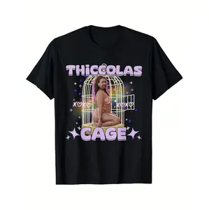 Unique Black Men'S T-Shirt Thiccolas Cage Stupid Meme T-Shirt Sweatshirt, Plus Size