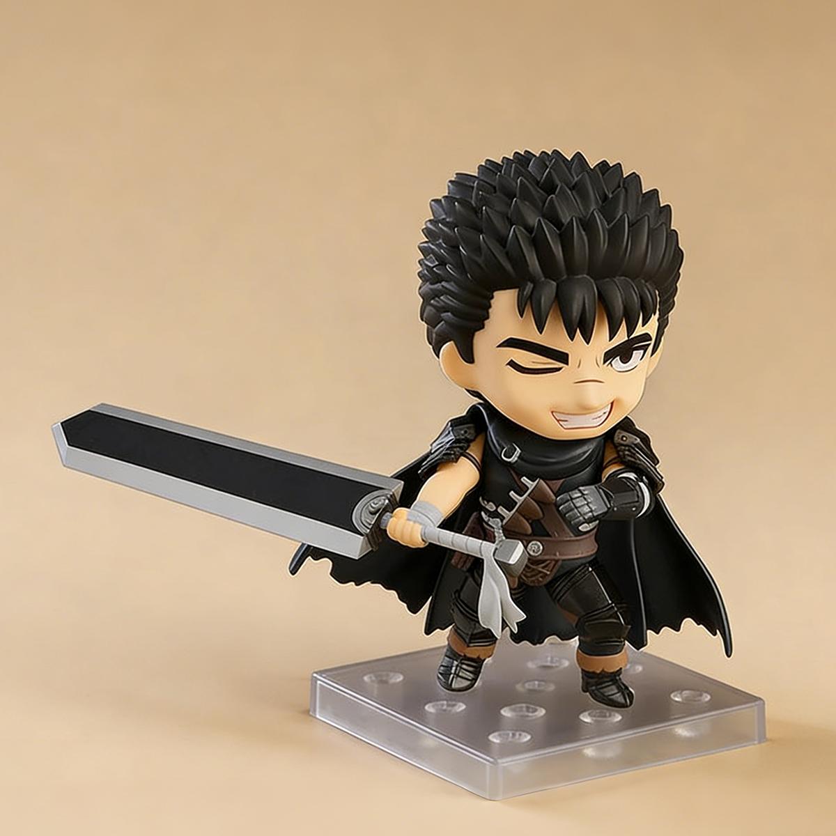 Q Version Berserk Guts #2134 & #2830 Berserker Armor Action Figure Set, Interchangeable Face Anime Collectible Model Toy