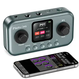 Flatsons P1 Portable Multi Effects Guitar Pedals, 80+ Effects & Amp Modeling, Rechargeable Multi Effects Processor for Bass, Wireless App Control, OTG Recording & IR Loading