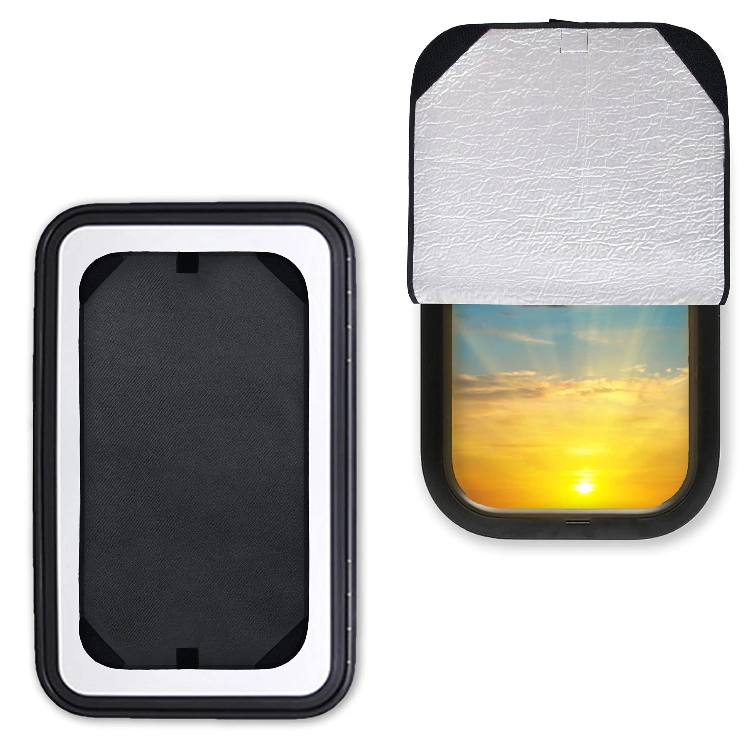 EcoNour 2-Pack Collapsible Side Window Sunshade (16"x25") - UV-Shielding, Anti-Ultraviolet Car Accessory, Durable Cover for Car Side Windows, RV Door Openings, Uv-Shielding Side Window