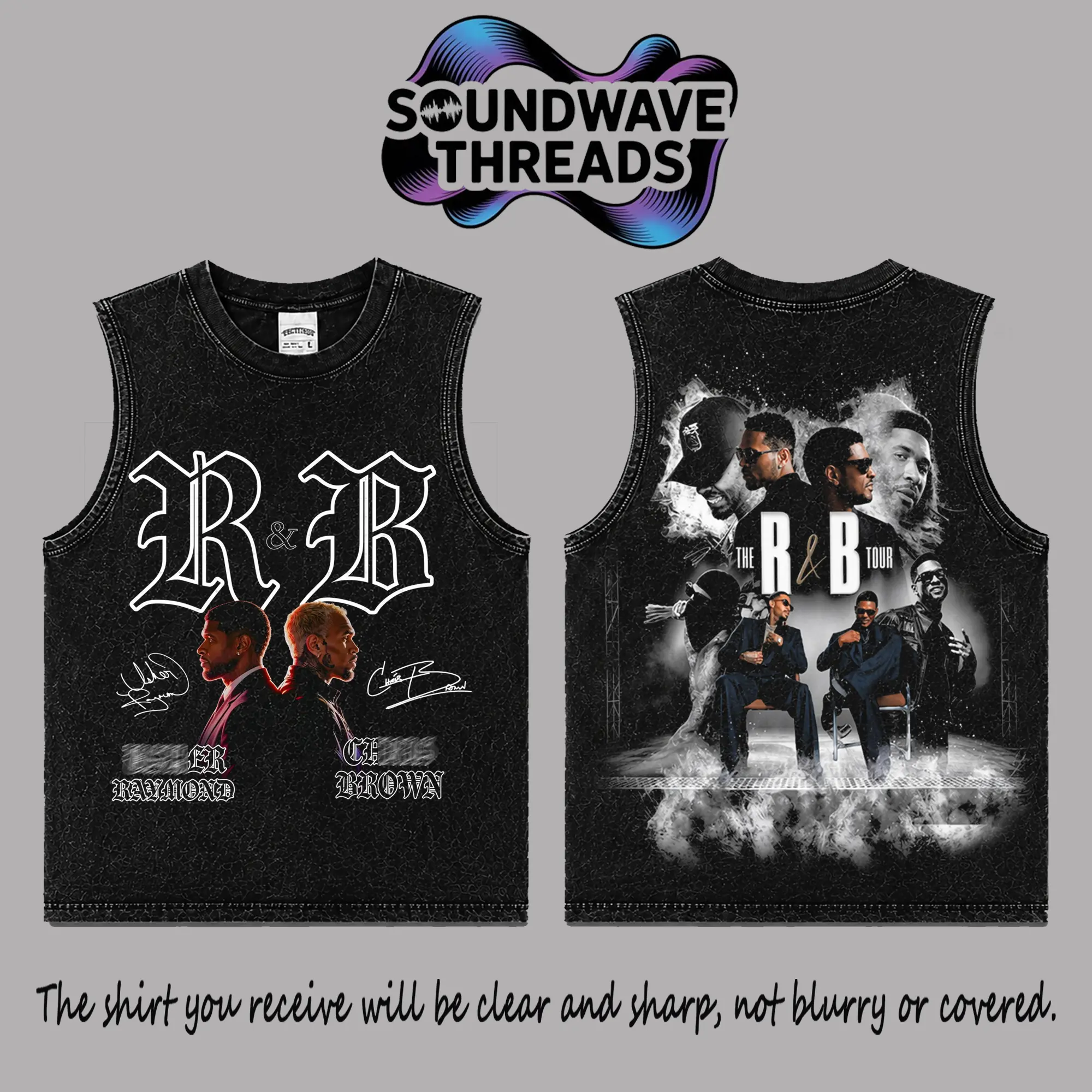 The R&B Tour 2026: Raymond & Brown # 3 Premium Acid Washed 100% Tank Top T-Shirt, R&B Music Duo Graphic Tee, Urban Hip Hop Soul Streetwear Shirt, Concert Tour Merch, Gift for R&B Fans, Vintage Music Tee