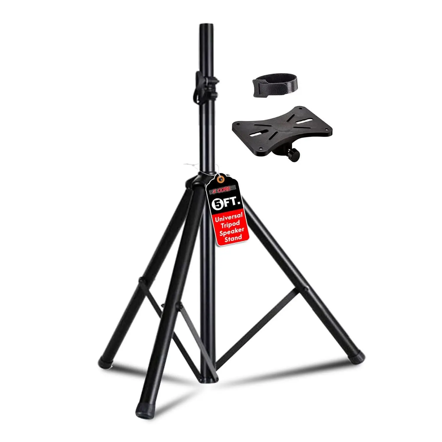 5 Core Metal Steel Heavy-Duty Adjustable Height Pro Audio Speaker Stand Tripod, 60" Universal Mount for PA DJ Studio
