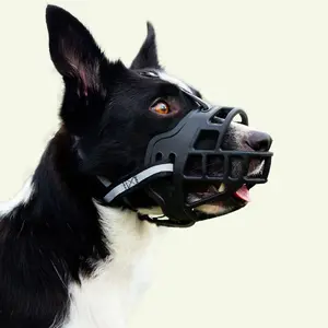 Dog Muzzle for Small Medium Large Dogs Anti Biting Barking Chewing Adjustable Pet Mask with Food Allowed Soft Safety for Walking Grooming