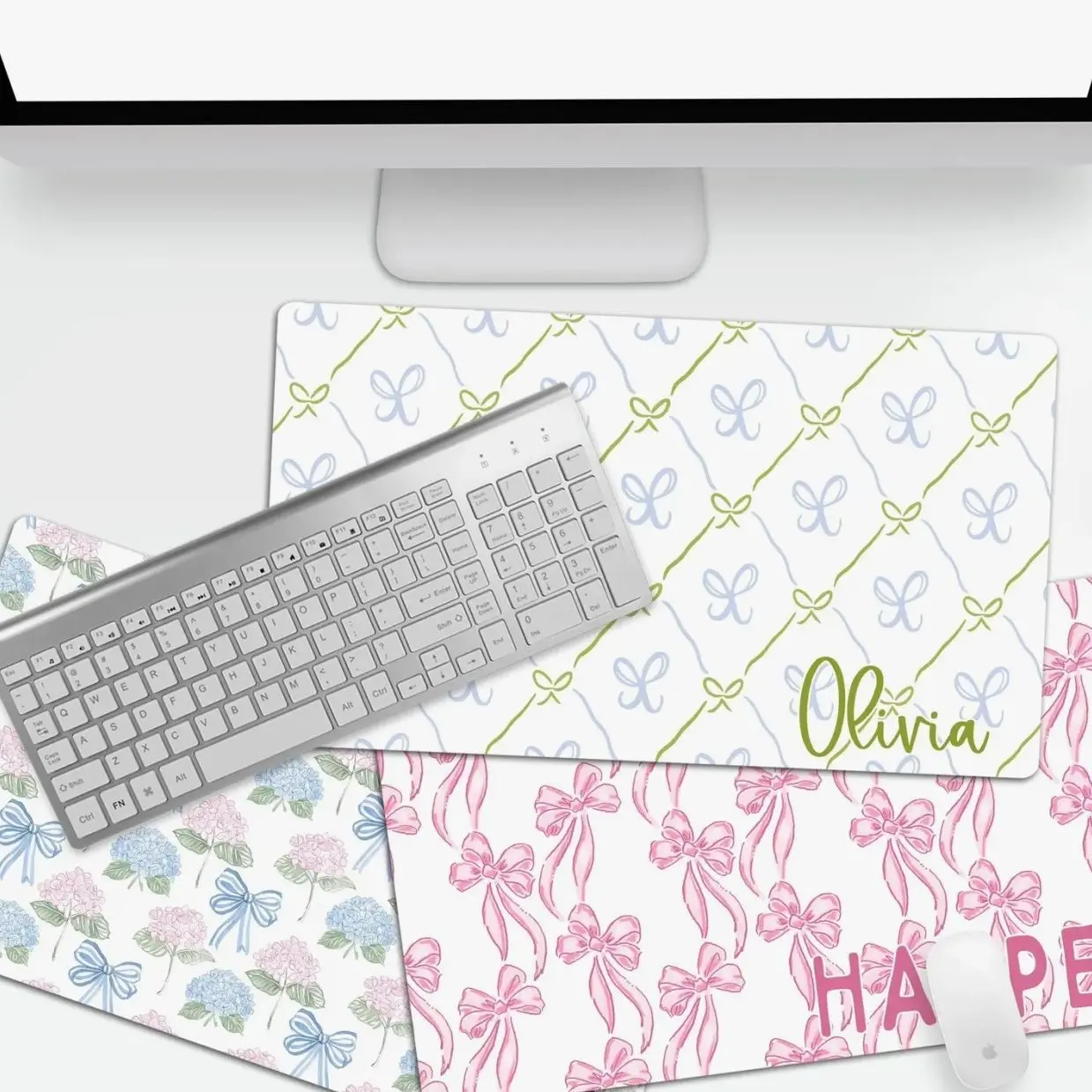 Custom Desk Pad Coquette Personalized Desk Grandmillennial Decor Teacher Gift Monogrammed Home Office Dorm Room Decor Gift Custom Office