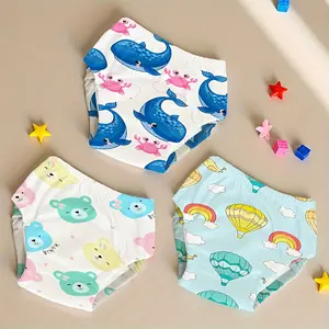 3pcs Baby Potty Training Pants, Toddler Urine Training Diaper Pants, Washable Leak-Proof Baby Training Pants, Breathable Soft Comfort, Reusable Diapers