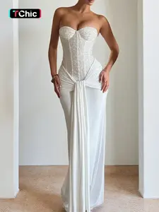 Elegant Halter Neck Dress with Flowing Sleeves, Long Sleeve Bodycon Midi Dress, Perfect for Parties & Special Occasions, Formal