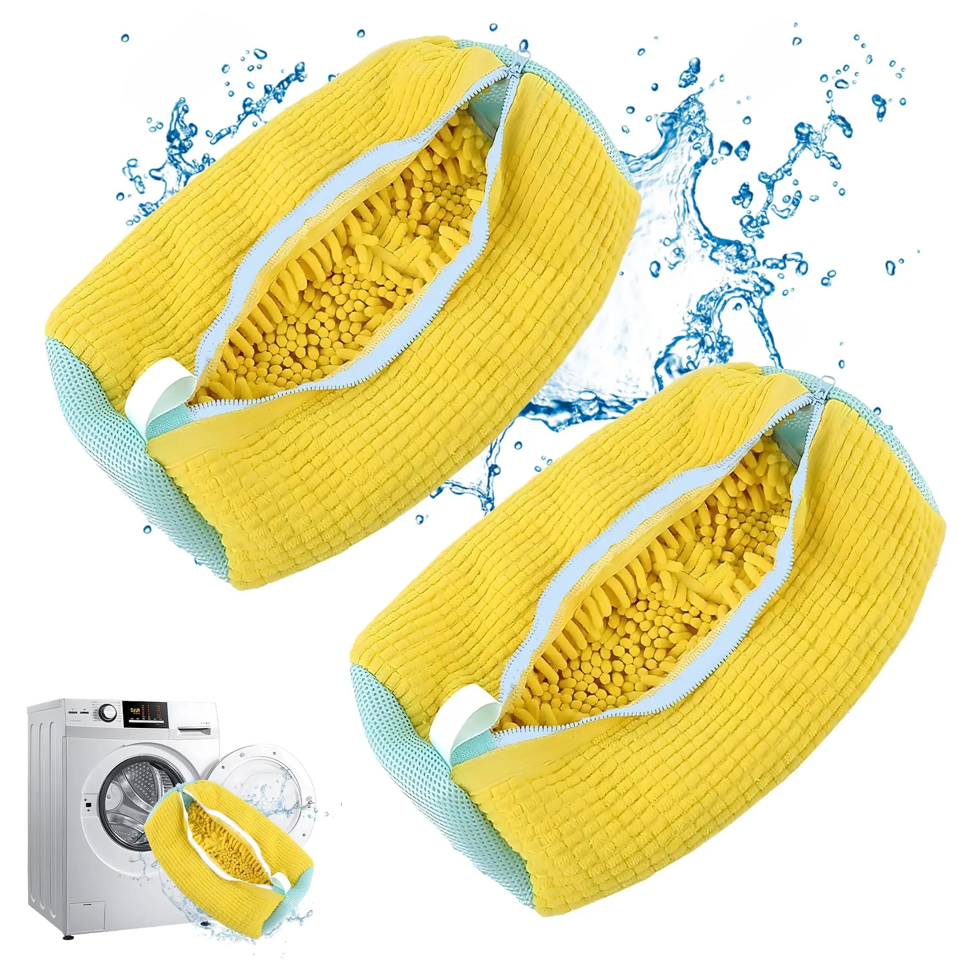 Laundry Shoe Washing Bag for Washing Machine - Protect Your Footwear during the Wash Accessories shoe washing,Mesh Accessory mesh laundry Yellow