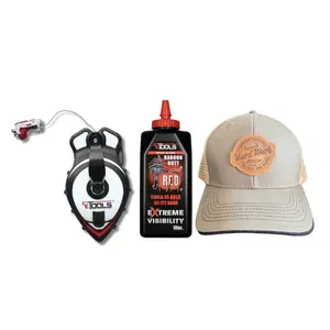 CE TOOLS COMBO SnapBack Chalk Line with Releasable Tip + Babbon Butt Red Marking Chalk + Cap with Soft Mesh Back