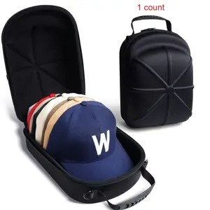 Hat case for baseball caps, Hard hat travel case holding up to 6 baseball caps, Hat storage bag for Traveling & Home Storage, with handle and shoulder strap