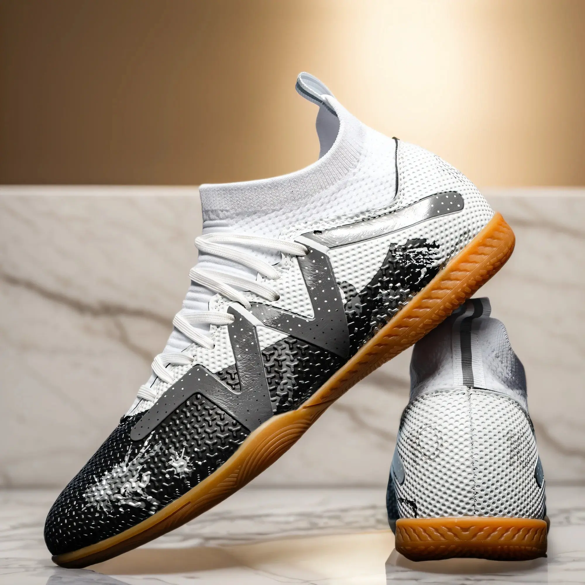 High-Top Indoor Sneakers — Five-a-Side Soccer Slip-Resistant Sport Shoes